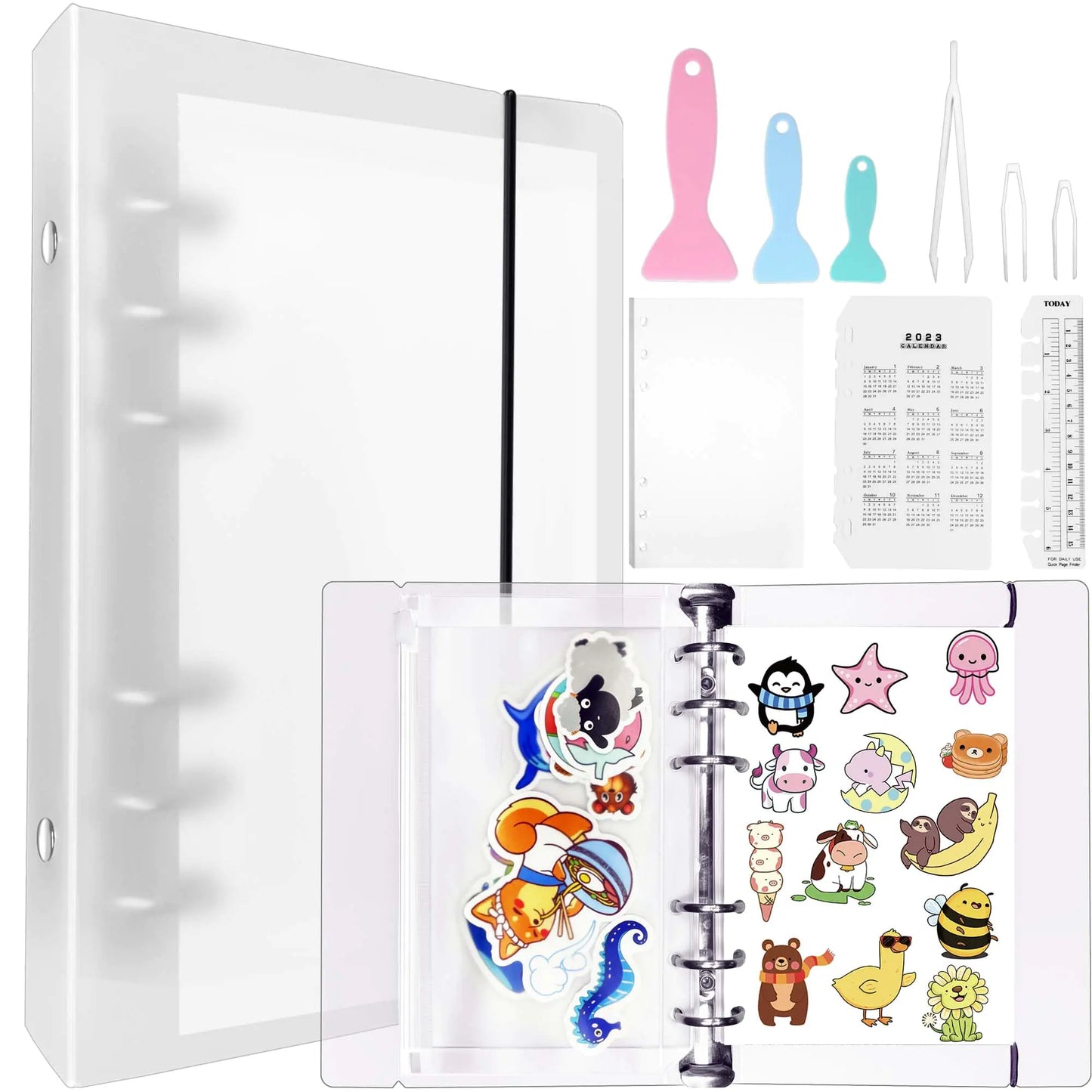 Quick-Find Reusable Sticker Collecting Album – A5 Binder w/ tools