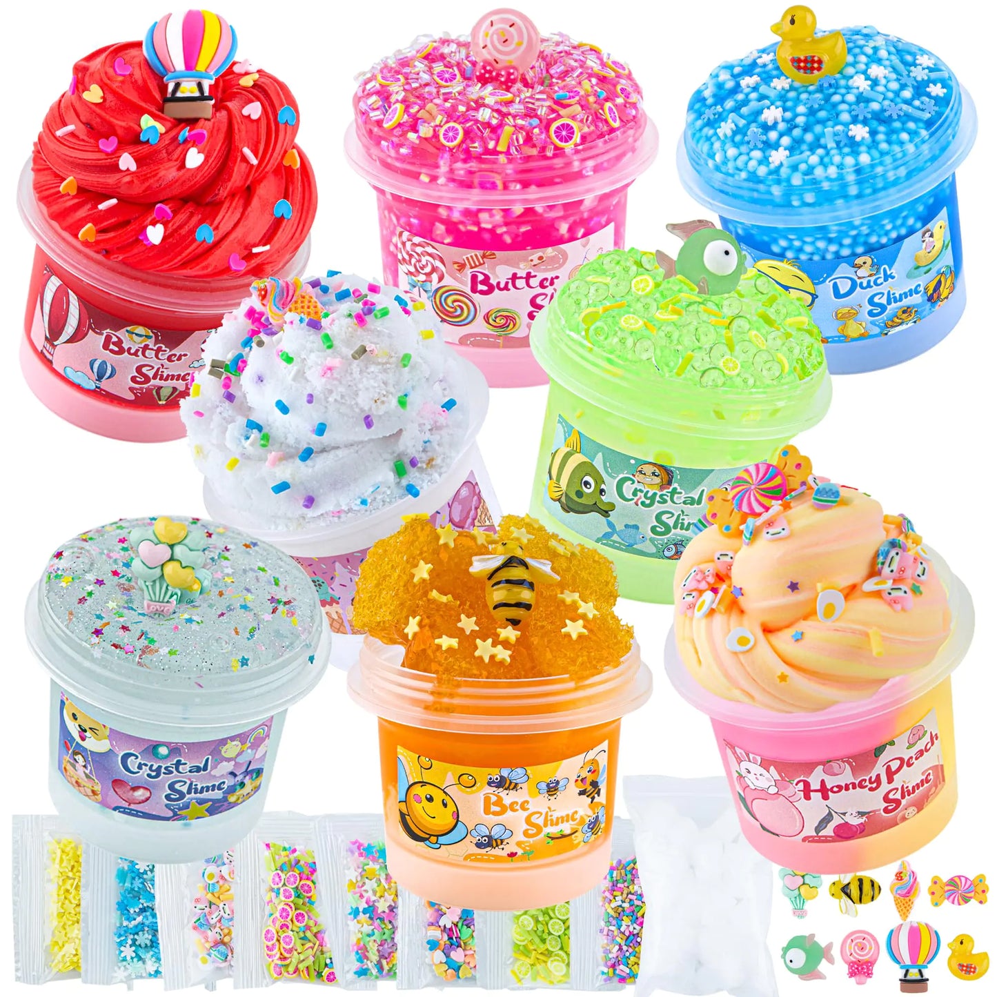Slime Variety Pack – 8 Jars of Butter, Cloud, Jelly & Crunchy Slimes