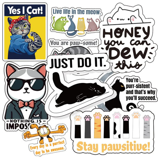 Motivational Cat Sticker Pack – Classroom & Daily Inspiration