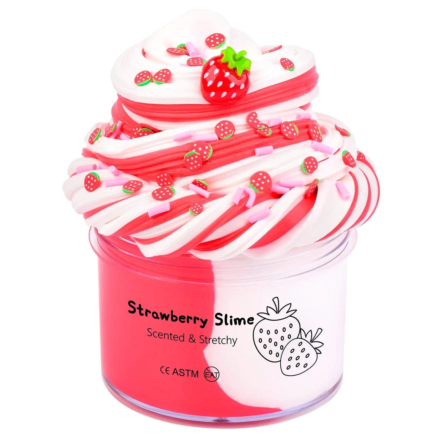 Strawberry Butter Slime Kit — Super Soft & Spreadable with Charm (7oz)