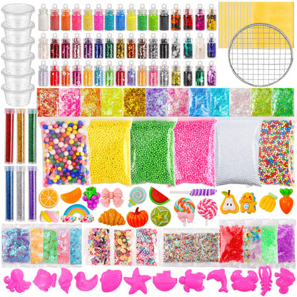 Ultimate Slime Add-Ins Kit – 163-Piece DIY Mix-Ins, Charms, Glitter & Containers