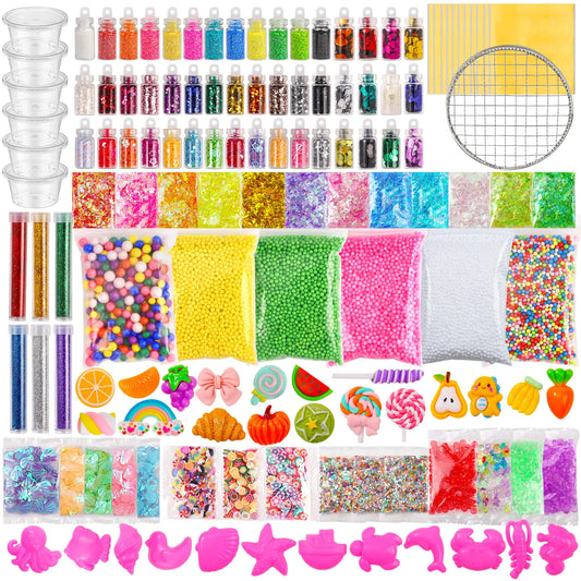 Ultimate Slime Add-Ins Kit – 163-Piece DIY Mix-Ins, Charms, Glitter & Containers