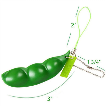 Edamame Popper Keychain — Satisfying Pea Fidget Keychain for Stress Relief