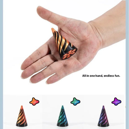 SpinPyramid 3D Hypno Spinner — Desktop Fidget Toy | Fiddle Squish